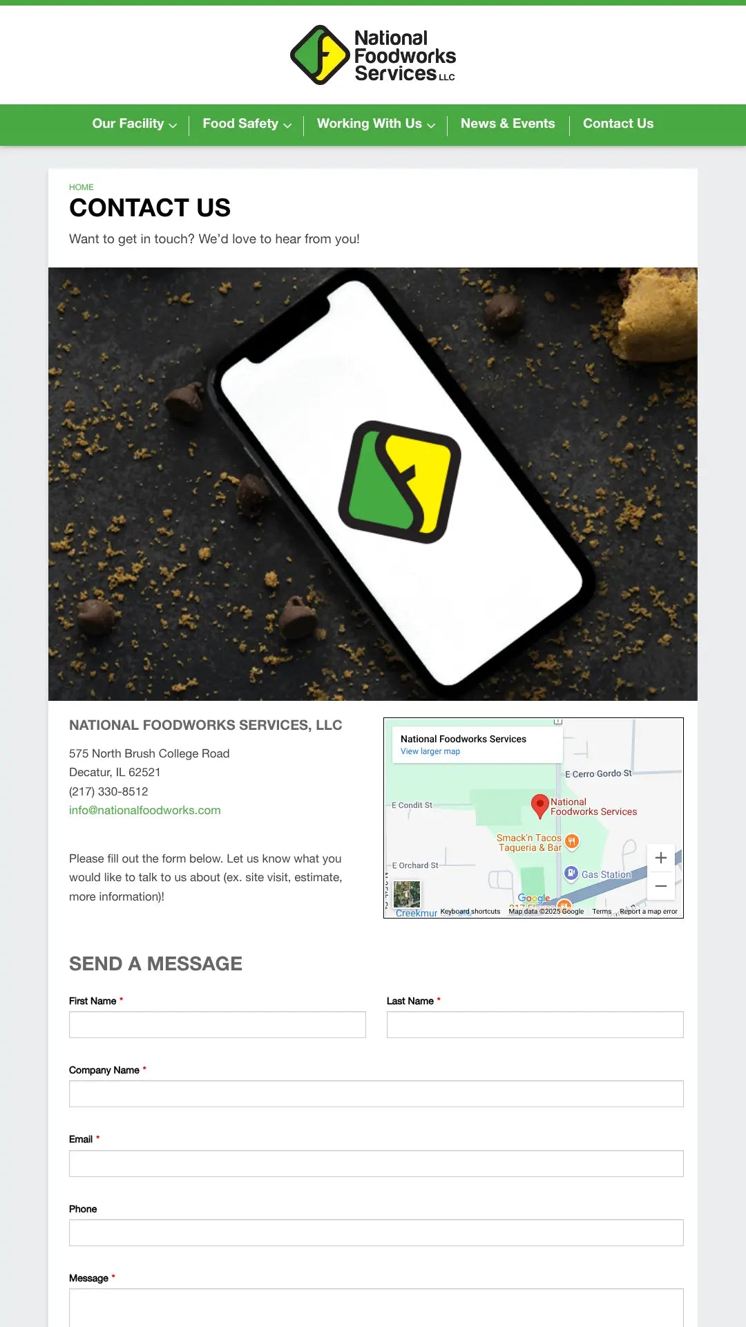 Screenshot: the National Foodworks website.