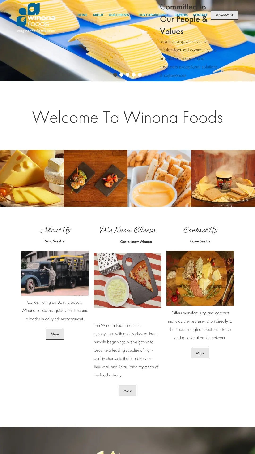 Screenshot: the Winona Foods website.