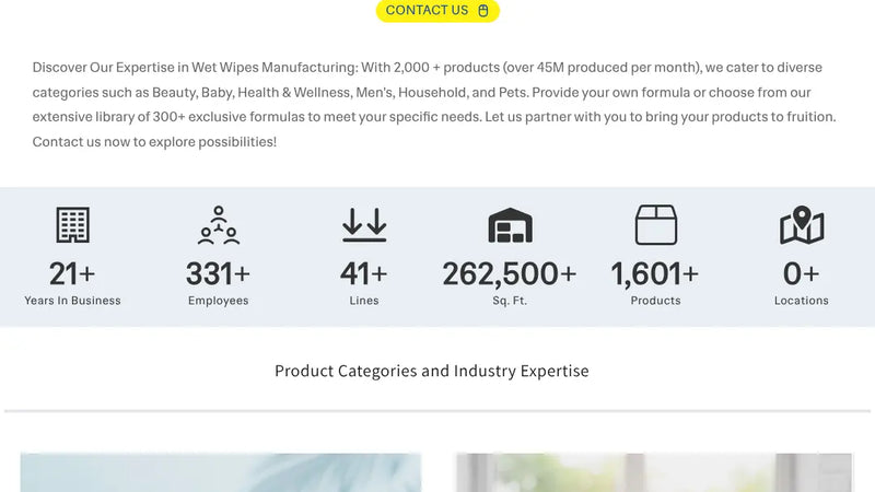 Screenshot: the Diamond Wipes International, Inc. website.