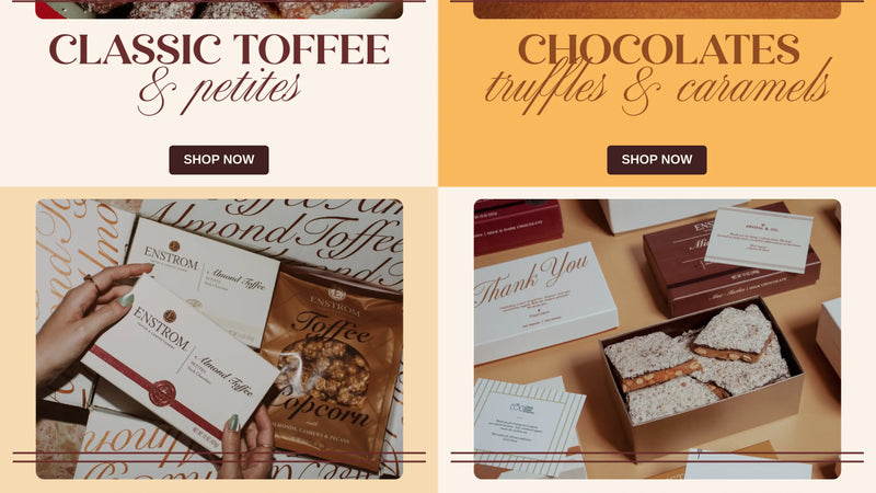 Screenshot: the Enstrom Candy Co website.