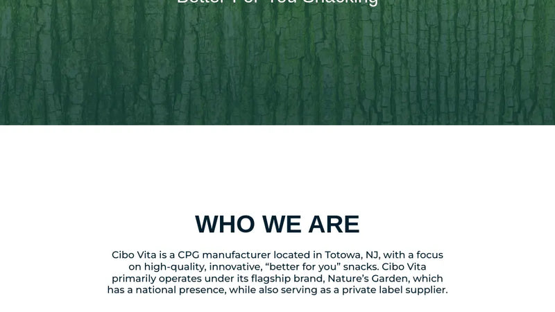 Screenshot: the Cibo Vita website.