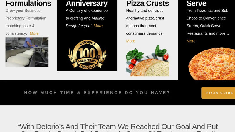 Screenshot: the DeIorio Foods, Inc. website.