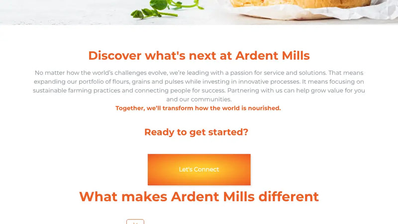 Screenshot: the Ardent Mills website.