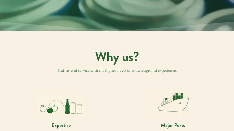Screenshot: the GM Beverage website.