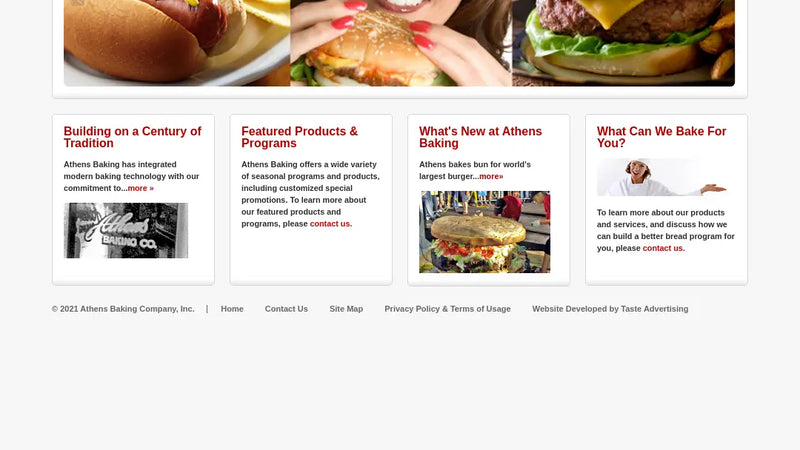 Screenshot: the Athens Baking Company website.