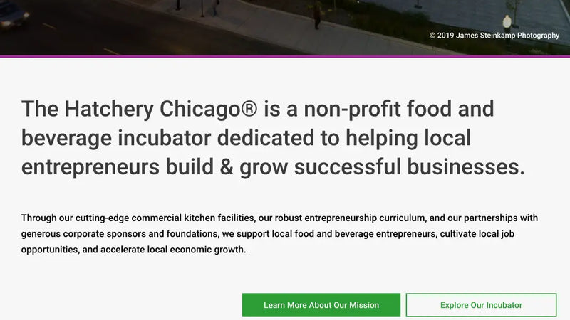 Screenshot: the The Hatchery website.