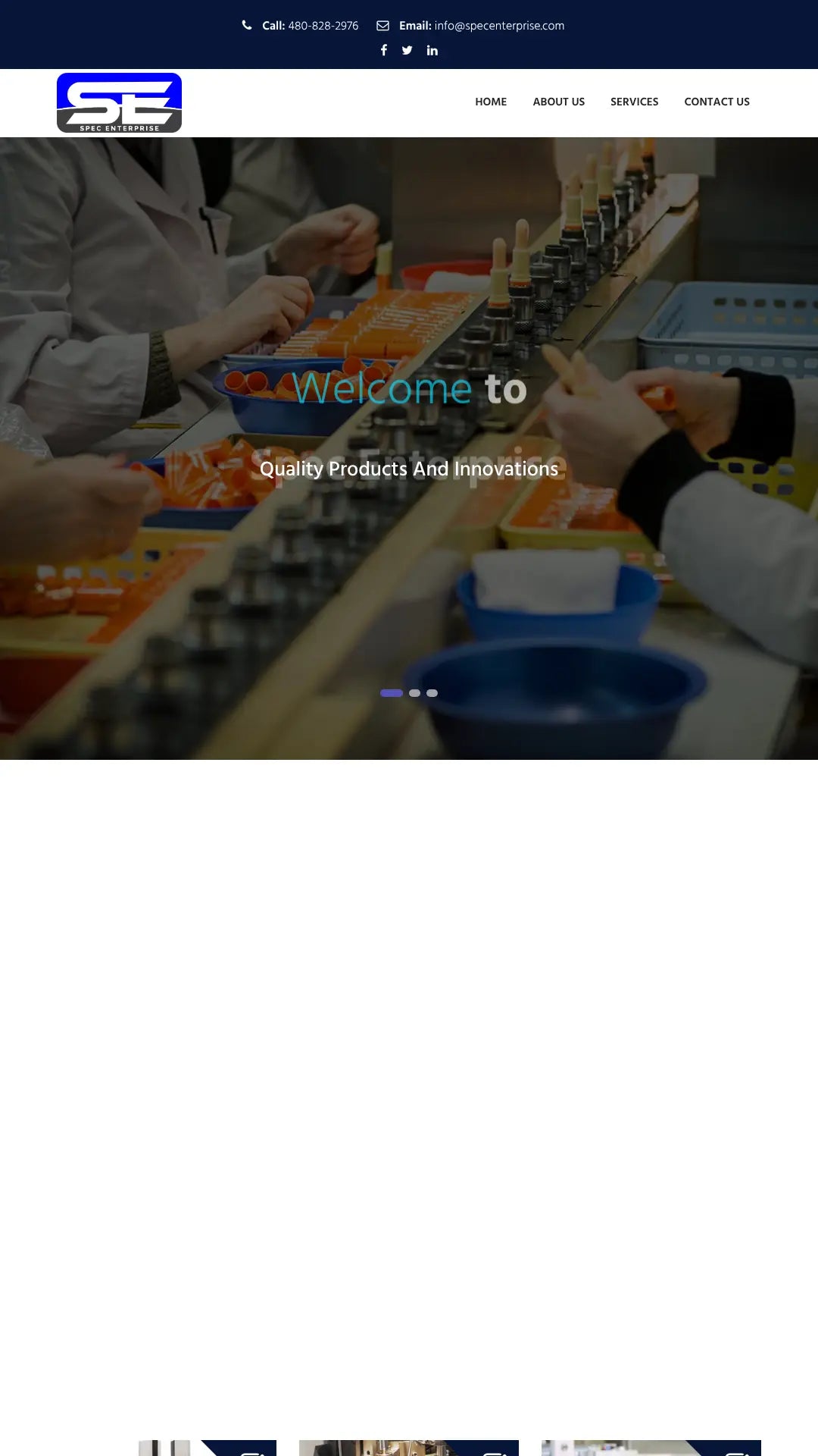 Screenshot: the Spec Enterprise website.