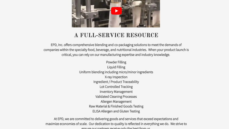 Screenshot: the EPD Inc. website.