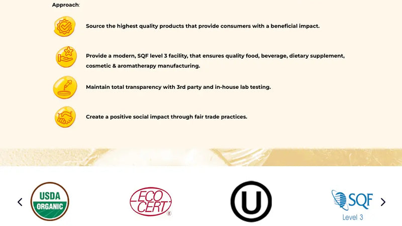 Screenshot: the Beneficial Blends website.