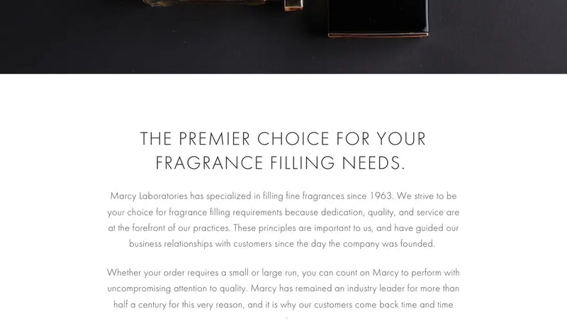 Screenshot: the Marcy Laboratories, Inc. website.