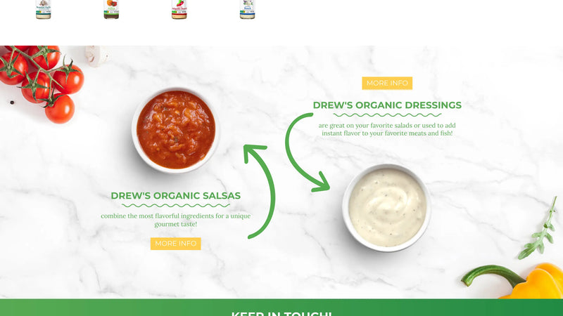 Screenshot: the Drew’s All Natural website.