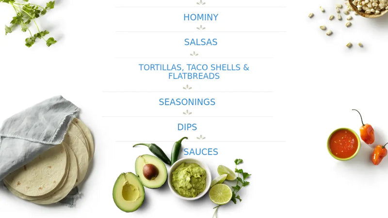 Screenshot: the Teasdale Latin Foods website.
