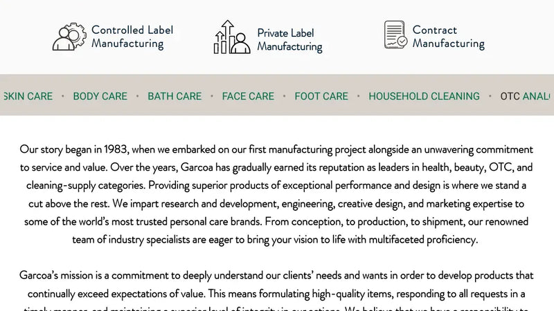 Screenshot: the Garcoa website.