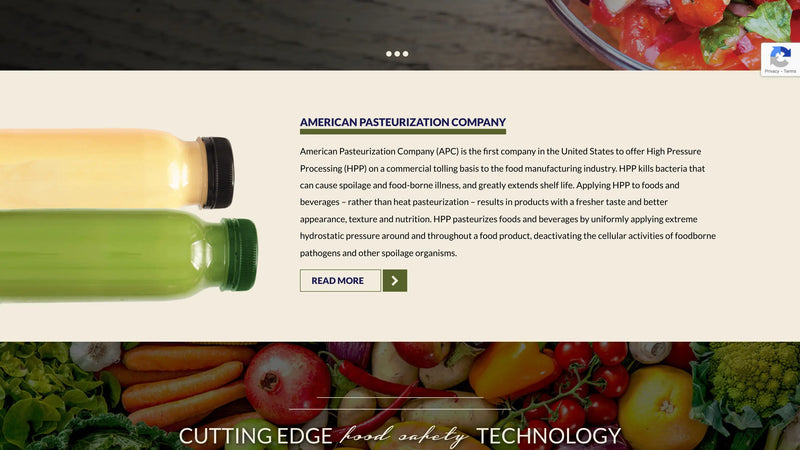 Screenshot: the American Pasteurization Company, LLC website.