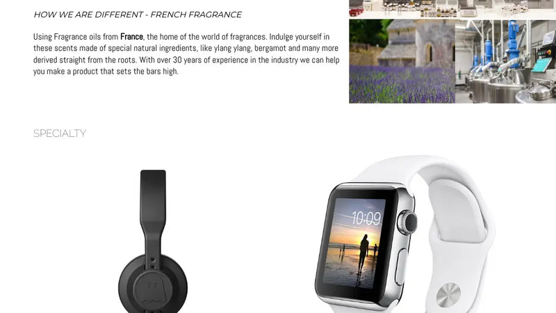 Screenshot: the Trinity Parfum inc. website.