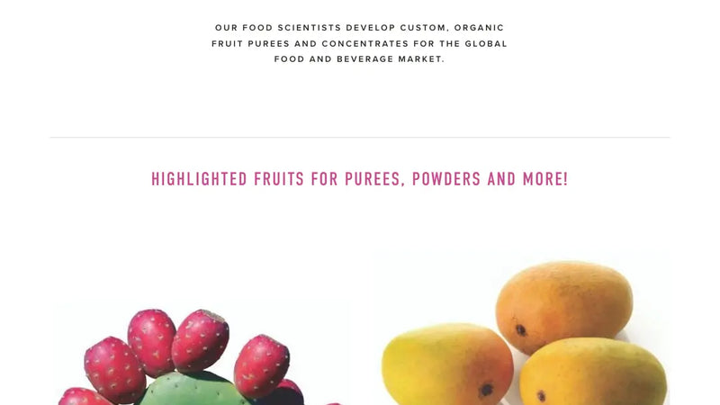 Screenshot: the Spectrum Fruits website.