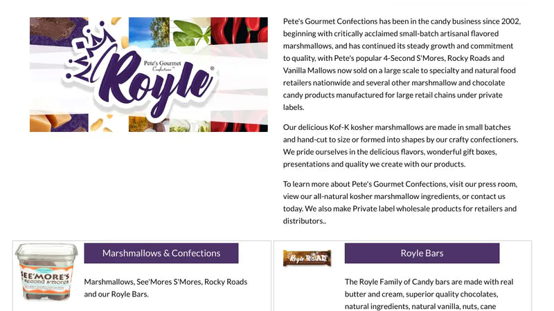 Screenshot: the Peterson Farms, Inc. website.