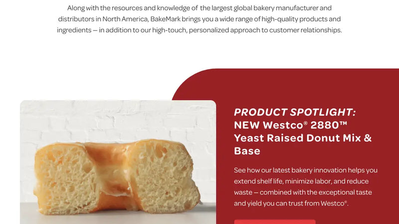 Screenshot: the BakeMark website.