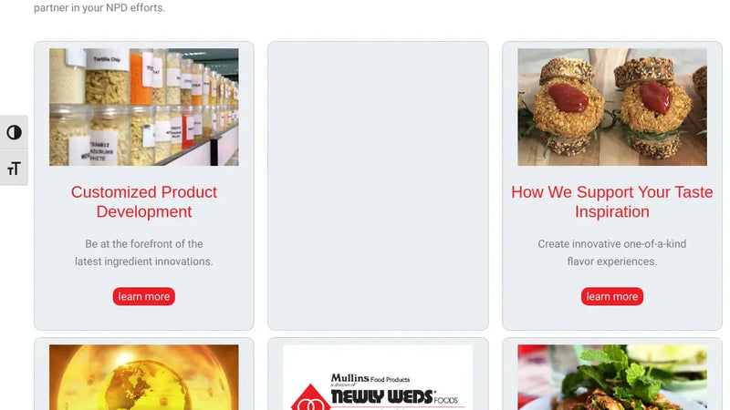Screenshot: the Newly Weds Foods website.