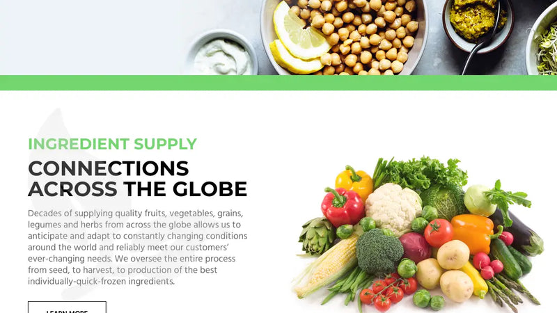 Screenshot: the Harvest Food Group website.