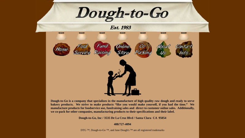 Screenshot: the Dough to Go Inc website.