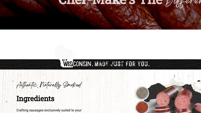 Screenshot: the Cher-Make Sausage Co. website.