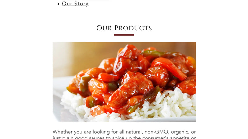 Screenshot: the WN Foods website.