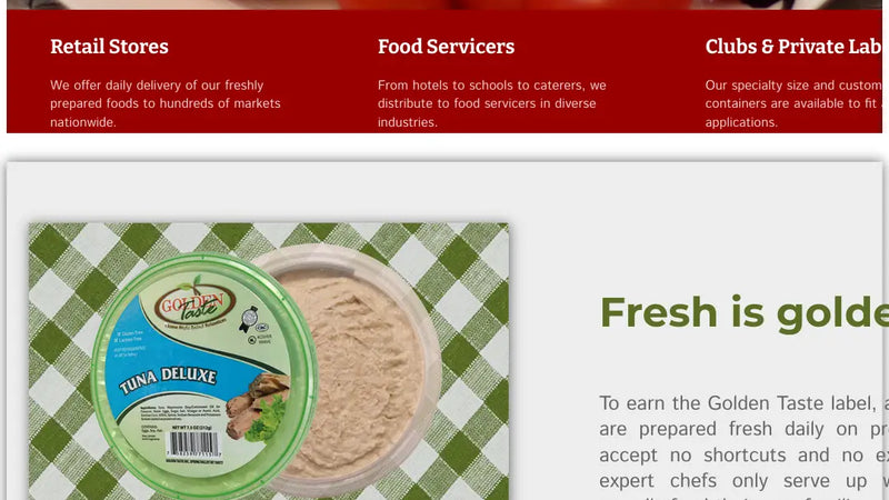 Screenshot: the Golden Taste website.