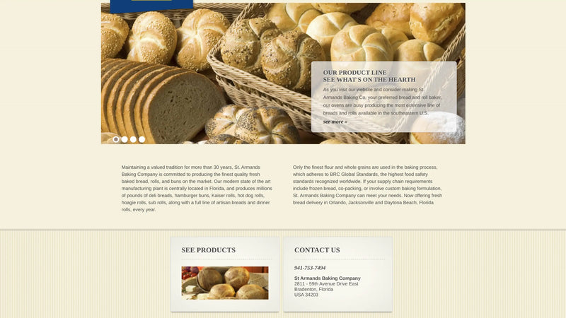 Screenshot: the St. Armands Baking Co website.