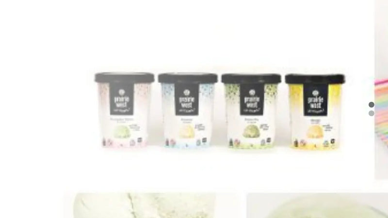 Screenshot: the Prairie West Ice Cream website.