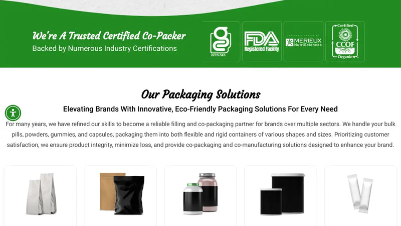 Screenshot: the Koru Pacific Packaging, Inc. website.