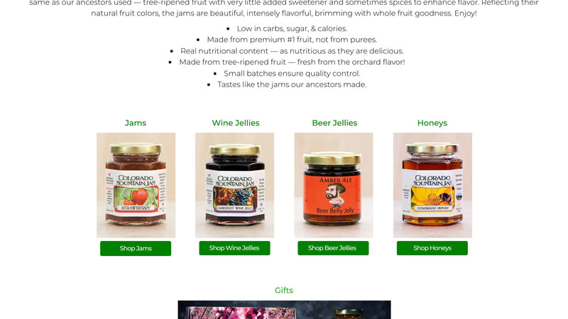 Screenshot: the Colorado Mountain Jams website.