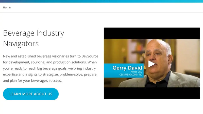 Screenshot: the BevSource website.