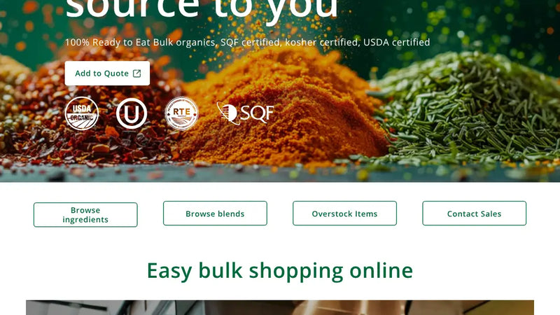 Screenshot: the HQ Organics website.