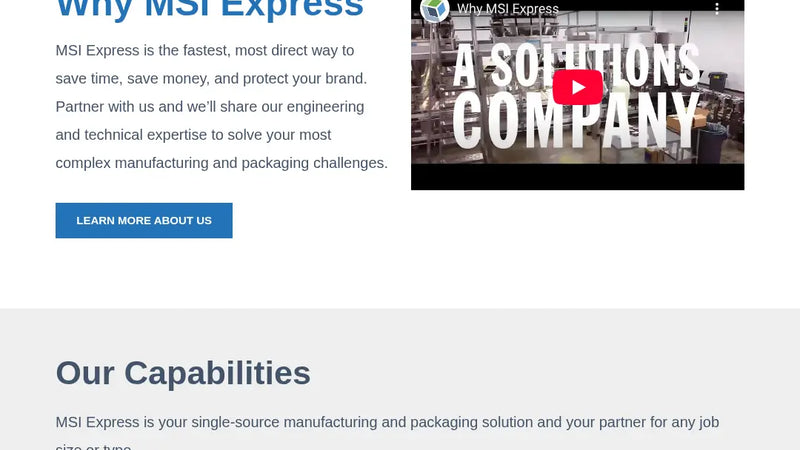 Screenshot: the MSI Express website.