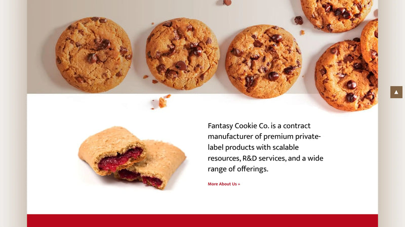 Screenshot: the Fantasy Cookie Co website.