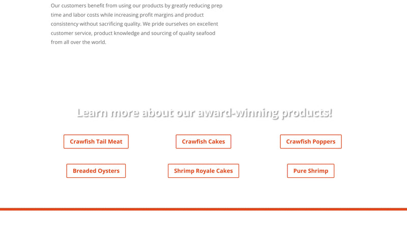Screenshot: the A La Carte Foods website.
