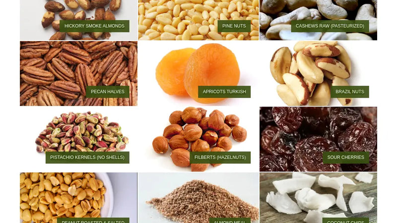 Screenshot: the Premium Nut website.