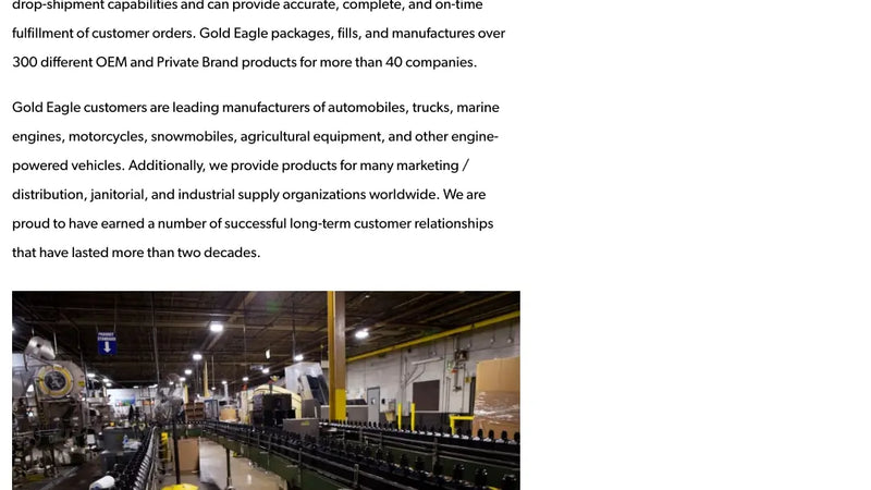 Screenshot: the Gold Eagle Contract Packaging website.