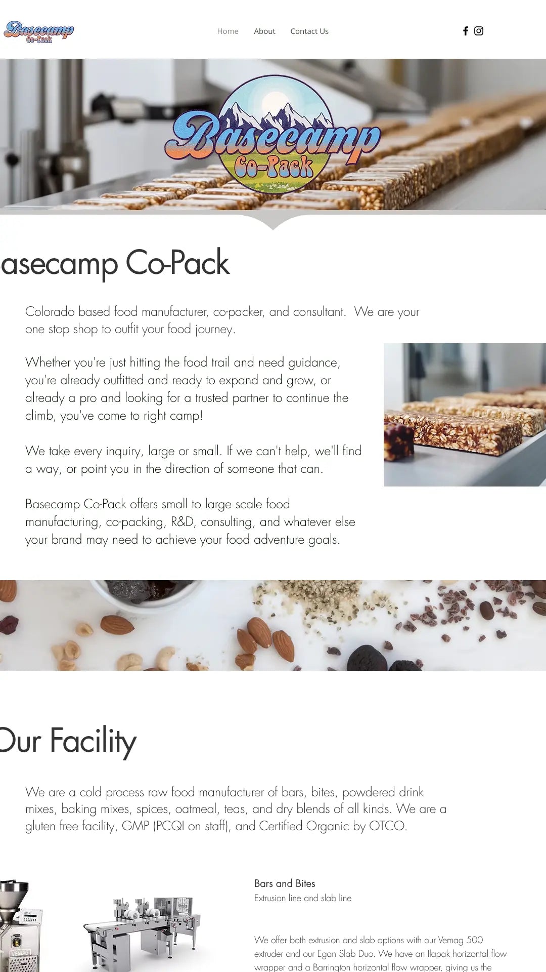 Screenshot: the Basecamp Copack website.