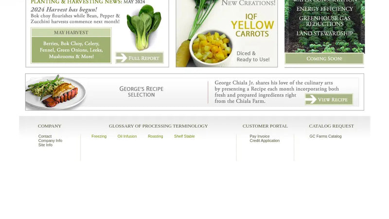 Screenshot: the George Chiala Farms website.