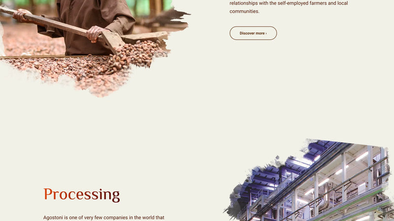 Screenshot: the ​Agostoni Chocolate website.