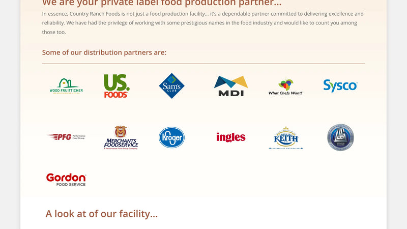 Screenshot: the Country Ranch Foods website.