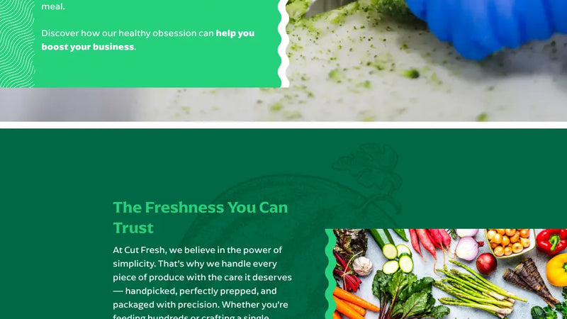 Screenshot: the CutFresh website.