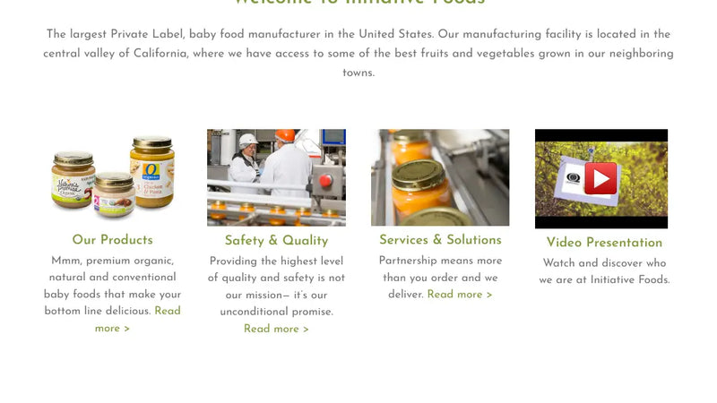 Screenshot: the ​Iniative Foods website.