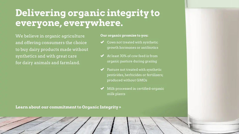 Screenshot: the Aurora Organic Dairy website.