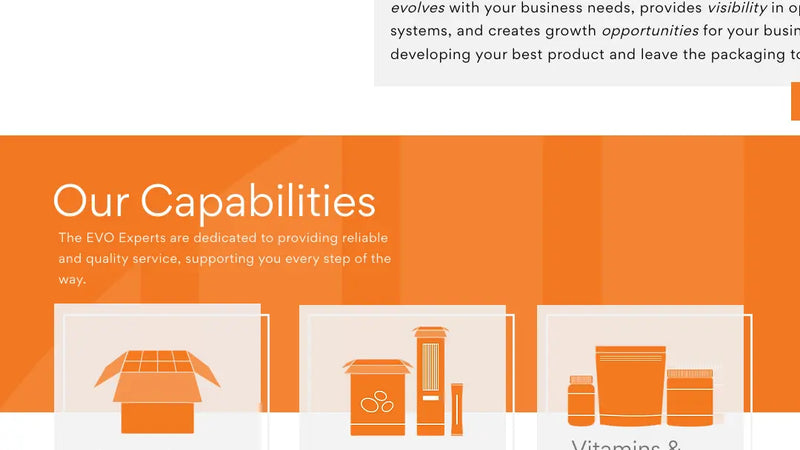 Screenshot: the EVO Packaging Inc. website.