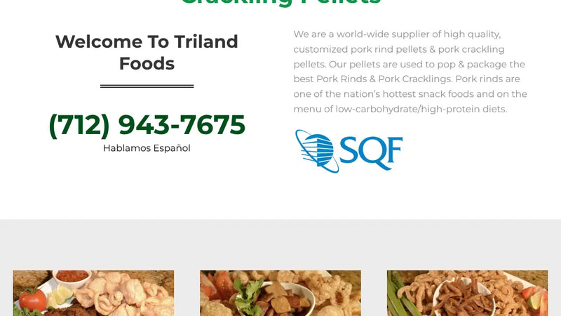 Screenshot: the Triland Foods Inc website.