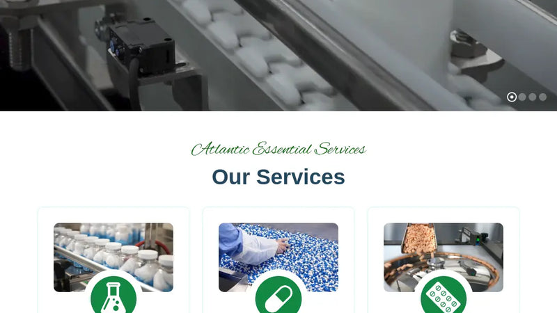 Screenshot: the Atlantic Essential Products website.