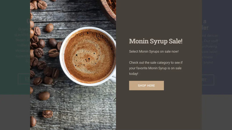 Screenshot: the Orinco Coffee & Tea Ltd website.